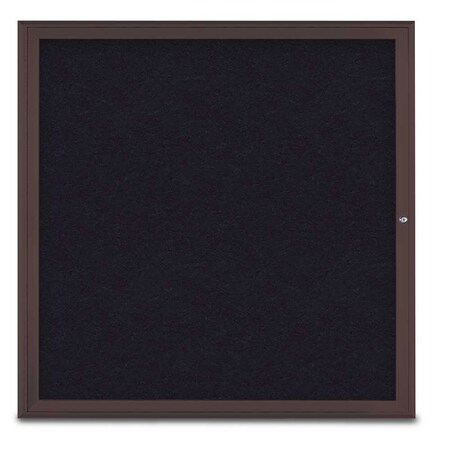 United Visual Products Single Door Radius Corkboard, 48"X48", B UV800348-BRONZE-RUBBER