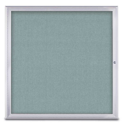 United Visual Products Single Door Radius Corkboard, 48"X48", S, UV800348-SATIN-CLOUD UV800348-SATIN-CLOUD