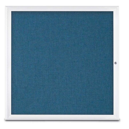 United Visual Products Single Door Radius Corkboard, 48"X48", W UV800348-WHITE-ULTMAR