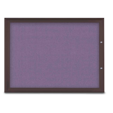 United Visual Products Single Door Radius Plus Corkboard, 48"X UV8003PLUS1-BRONZE-AMETHY
