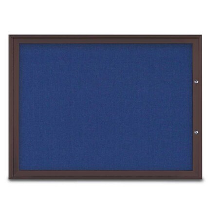 United Visual Products Single Door Radius Plus Corkboard, 48"X UV8003PLUS1-BRONZE-COBACC