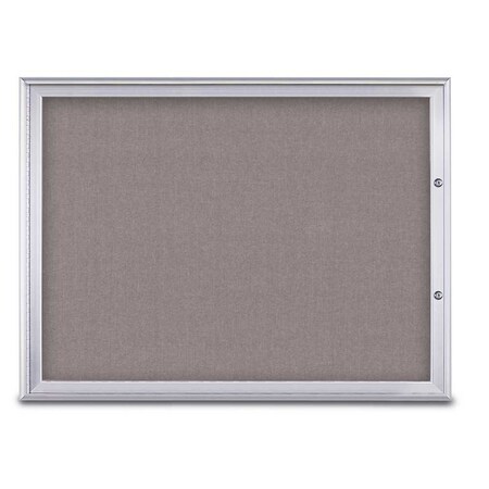 United Visual Products Single Door Radius Plus Corkboard, 48"X UV8003PLUS1-SATIN-SURF