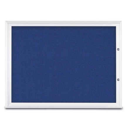 United Visual Products Single Door Radius Plus Corkboard, 48"X UV8003PLUS1-WHITE-COBACC