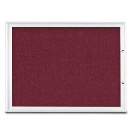 United Visual Products Single Door Radius Plus Corkboard, 48"X UV8003PLUS1-WHITE-DBURGU