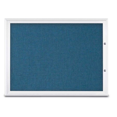United Visual Products Single Door Radius Plus Corkboard, 48"X UV8003PLUS1-WHITE-ULTMAR