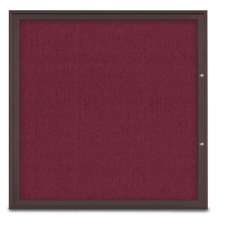 United Visual Products Single Door Radius Plus Corkboard, 48"X UV8003PLUS48-BRONZE-DBURGU