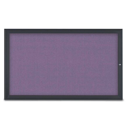 United Visual Products Single Door Radius Corkboard, 60"X36", B UV80041-BLACK-AMETHY