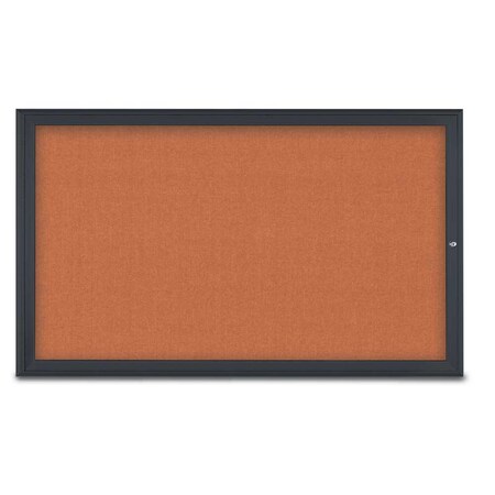 United Visual Products Single Door Radius Corkboard, 60"X36", B UV80041-BLACK-APRICOT