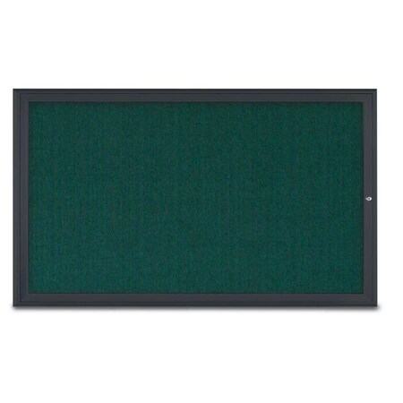 United Visual Products Single Door Radius Corkboard, 60"X36", B UV80041-BLACK-DRKSPR