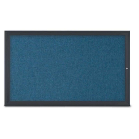 United Visual Products Single Door Radius Corkboard, 60"X36", B UV80041-BLACK-ULTMAR