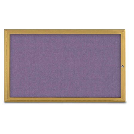 United Visual Products Single Door Radius Corkboard, 60"X36", G UV80041-GOLD-AMETHY