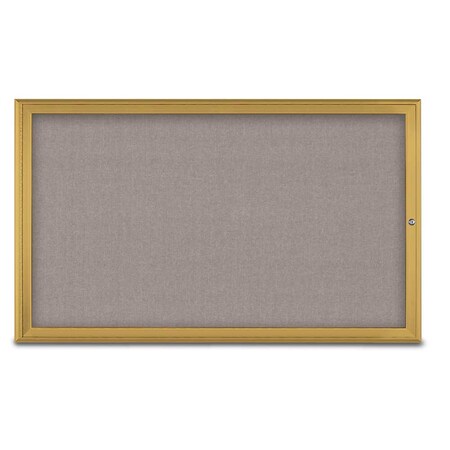 United Visual Products Single Door Radius Corkboard, 60"X36", G UV80041-GOLD-PEARL