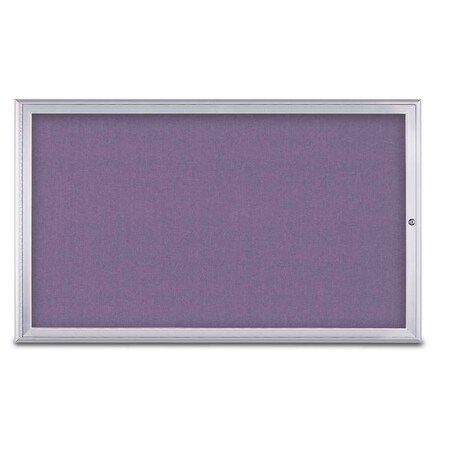 United Visual Products Single Door Radius Corkboard, 60"X36", S UV80041-SATIN-AMETHY