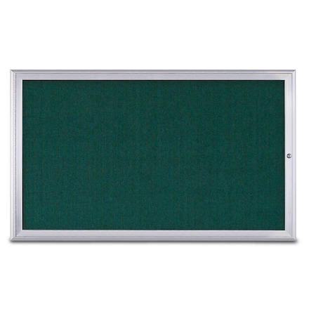 United Visual Products Single Door Radius Corkboard, 60"X36", S UV80041-SATIN-DRKSPR