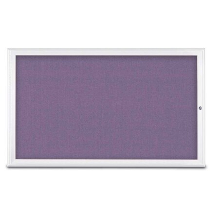 United Visual Products Single Door Radius Corkboard, 60"X36", W UV80041-WHITE-AMETHY