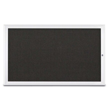 United Visual Products Single Door Radius Corkboard, 60"X36", W UV80041-WHITE-BLACK