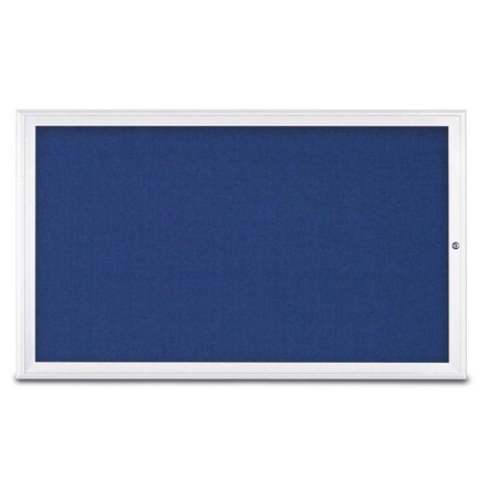 United Visual Products Single Door Radius Corkboard, 60"X36", W UV80041-WHITE-COBACC