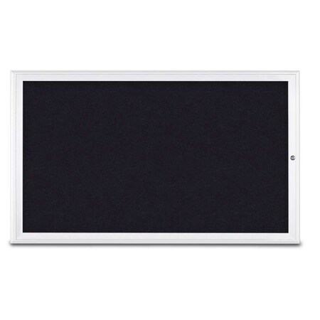 United Visual Products Single Door Radius Corkboard, 60"X36", W UV80041-WHITE-RUBBER