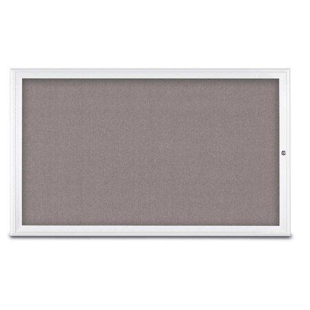 United Visual Products Single Door Radius Corkboard, 60"X36", W UV80041-WHITE-SURF