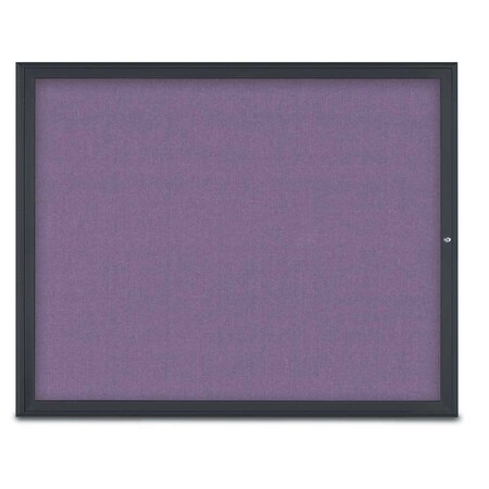 United Visual Products Single Door Radius Corkboard, 60"X48", B UV800448-BLACK-AMETHY