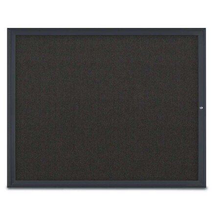 United Visual Products Single Door Radius Corkboard, 60"X48", B UV800448-BLACK-BLACK