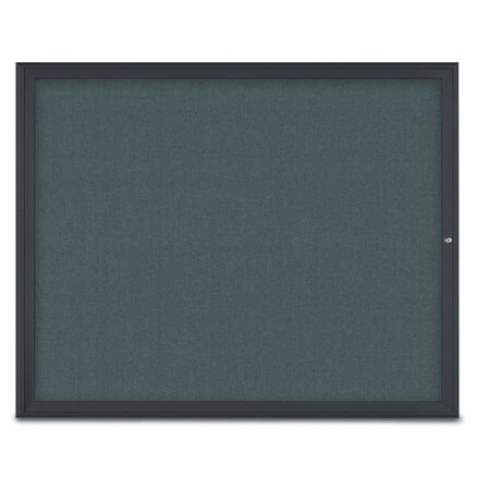 United Visual Products Single Door Radius Corkboard, 60"X48", B UV800448-BLACK-BLSPRU