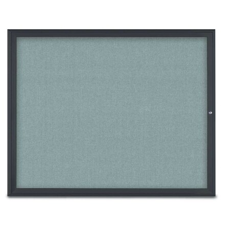 United Visual Products Single Door Radius Corkboard, 60"X48", B UV800448-BLACK-CLOUD