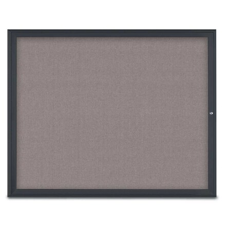 United Visual Products Single Door Radius Corkboard, 60"X48", B UV800448-BLACK-SURF