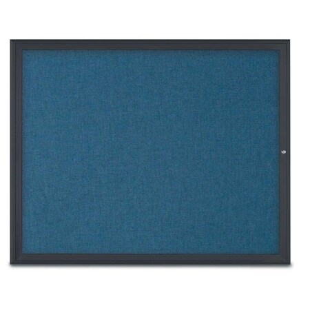 United Visual Products Single Door Radius Corkboard, 60"X48", B UV800448-BLACK-ULTMAR