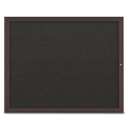 United Visual Products Single Door Radius Corkboard, 60"X48", B UV800448-BRONZE-BLACK