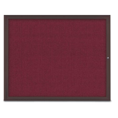 United Visual Products Single Door Radius Corkboard, 60"X48", B UV800448-BRONZE-DBURGU