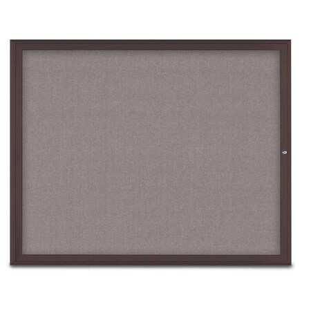 United Visual Products Single Door Radius Corkboard, 60"X48", B UV800448-BRONZE-SURF
