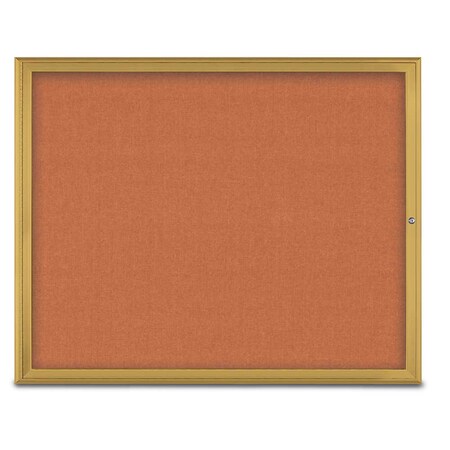 United Visual Products Single Door Radius Corkboard, 60"X48", G UV800448-GOLD-APRICOT