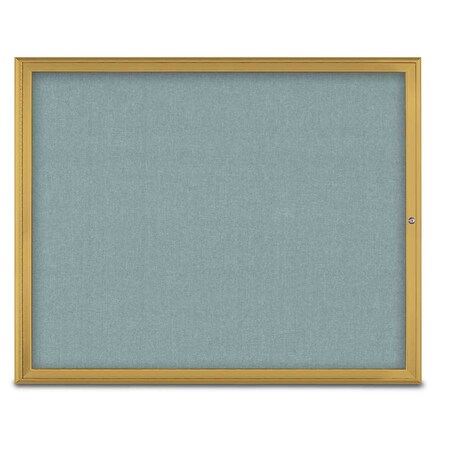 United Visual Products Single Door Radius Corkboard, 60"X48", G UV800448-GOLD-CLOUD