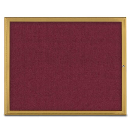 United Visual Products Single Door Radius Corkboard, 60"X48", G UV800448-GOLD-DBURGU