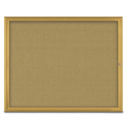 United Visual Products Single Door Radius Corkboard, 60"X48", G UV800448-GOLD-KEYLIME
