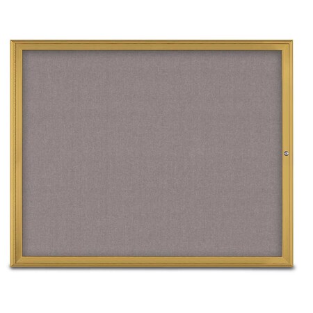 United Visual Products Single Door Radius Corkboard, 60"X48", G UV800448-GOLD-SURF