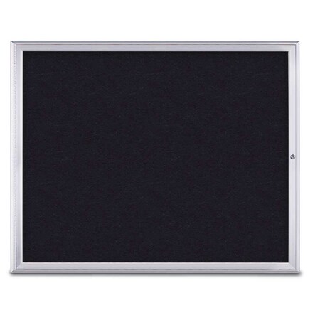 United Visual Products Single Door Radius Corkboard, 60"X48", S UV800448-SATIN-RUBBER