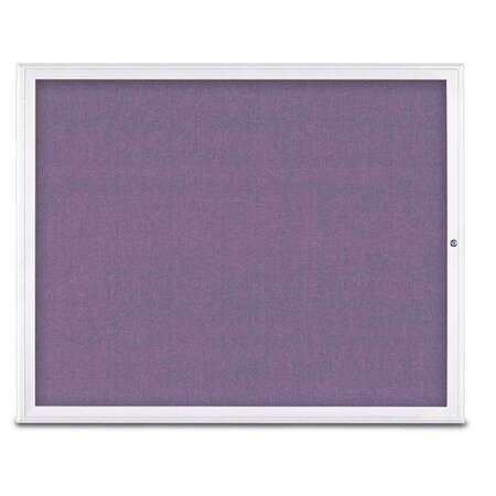 United Visual Products Single Door Radius Corkboard, 60"X48", W UV800448-WHITE-AMETHY