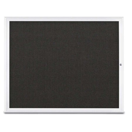 United Visual Products Single Door Radius Corkboard, 60"X48", W UV800448-WHITE-BLACK