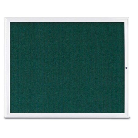 United Visual Products Single Door Radius Corkboard, 60"X48", W UV800448-WHITE-DRKSPR