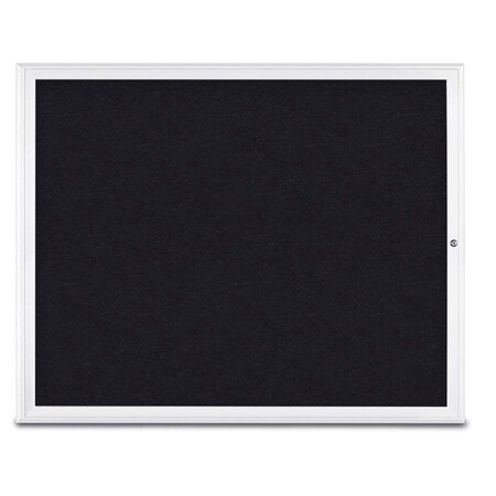United Visual Products Single Door Radius Corkboard, 60"X48", W UV800448-WHITE-RUBBER