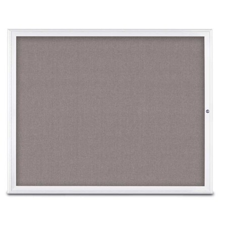 United Visual Products Single Door Radius Corkboard, 60"X48", W UV800448-WHITE-SURF