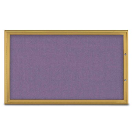 United Visual Products Single Door Radius Plus Corkboard, 60"X UV8004PLUS1-GOLD-AMETHY