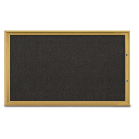 United Visual Products Single Door Radius Plus Corkboard, 60"X, UV8004PLUS1-GOLD-BLACK UV8004PLUS1-GOLD-BLACK