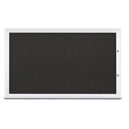 United Visual Products Single Door Radius Plus Corkboard, 60"X UV8004PLUS1-WHITE-BLACK