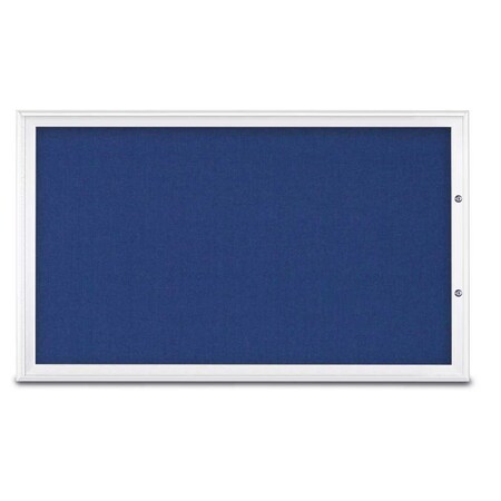 United Visual Products Single Door Radius Plus Corkboard, 60"X UV8004PLUS1-WHITE-COBACC