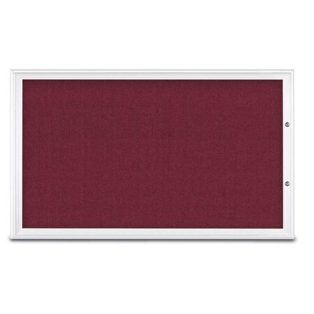 United Visual Products Single Door Radius Plus Corkboard, 60"X, UV8004PLUS1-WHITE-DBURGU UV8004PLUS1-WHITE-DBURGU