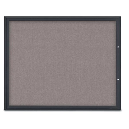 United Visual Products Single Door Radius Plus Corkboard, 60"X UV8004PLUS48-BLACK-SURF