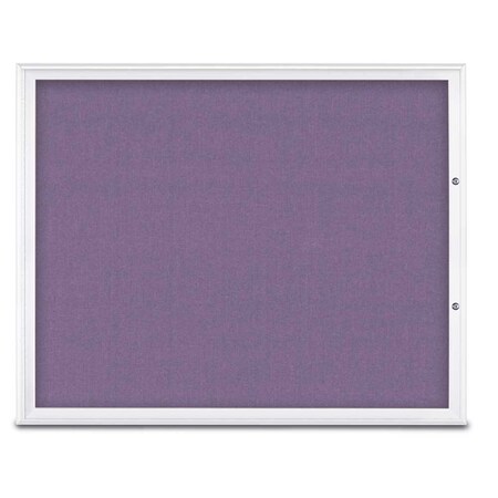 United Visual Products Single Door Radius Plus Corkboard, 60"X UV8004PLUS48-WHITE-AMETHY